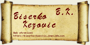 Biserko Kezović vizit kartica